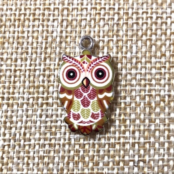 🔴 5 for $10 ONE Bright Owl Pendant Zinc Alloy Enamel - Picture 2 of 8